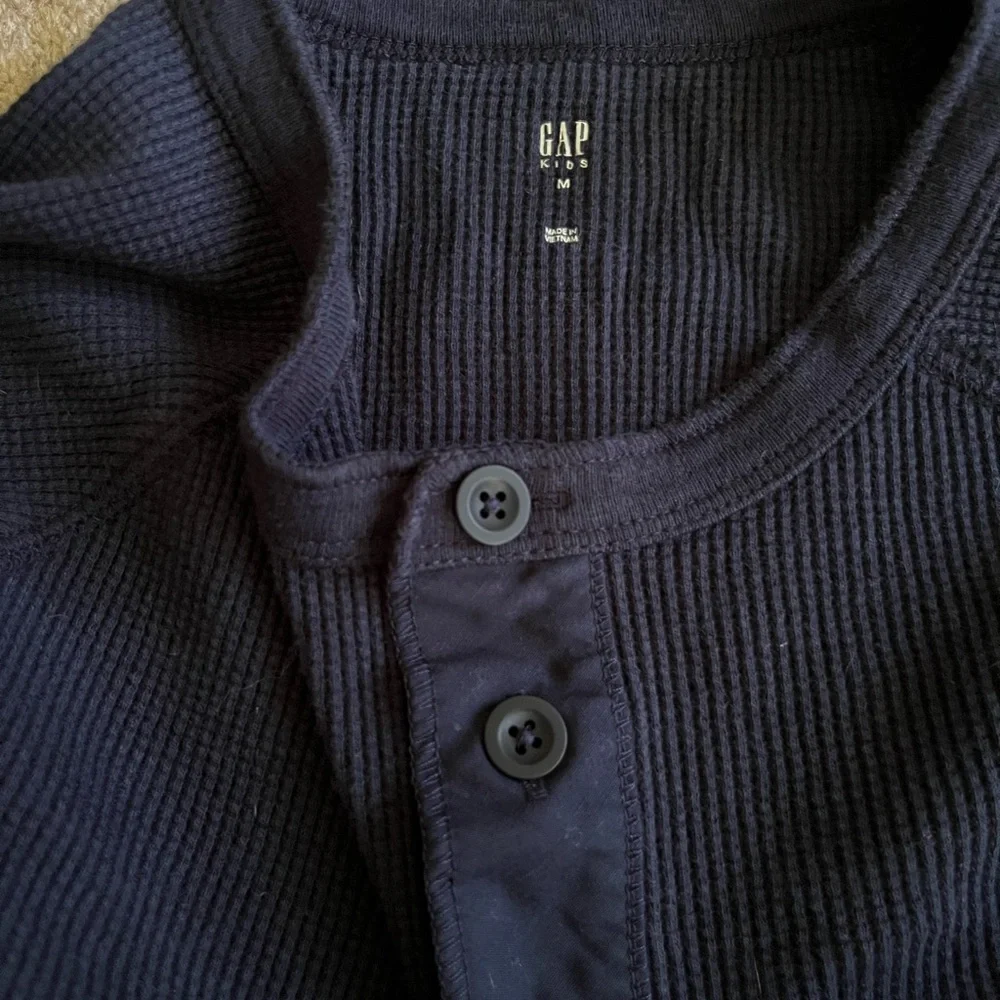 GAP Navy Blue Long Sleeve Henley Tee